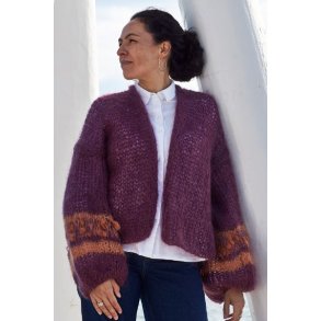 Bella By Permin - Bred Cardigan m/vibes p rmerne - Enkeltopskrift / Nr. 893259