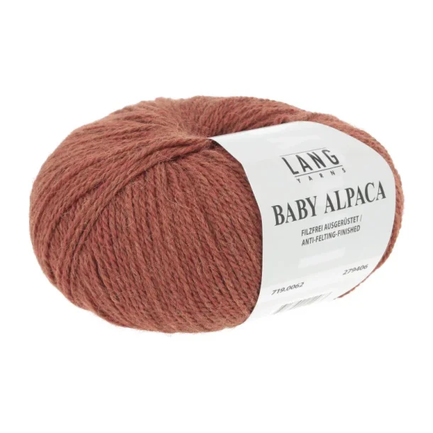 Lang Yarns - Baby Alpaca Fv. 62 Rdbrun Meleret