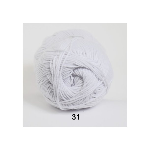 Hjertegarn - Cotton 100 Farve 31 Hvid