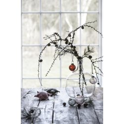 Julekugle pebbled glas bordeaux - Ib Laursen