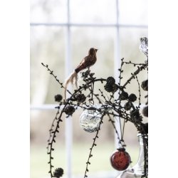 Julekugle pebbled glas bordeaux - Ib Laursen