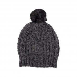 Strikket hue - JESSIE M/Kanin - Fv. Gr�