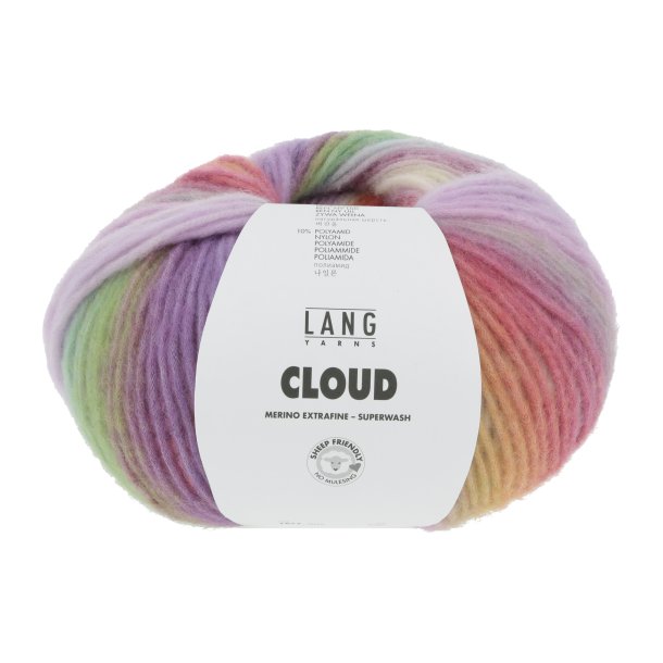 Lang Yarns - Cloud Multicolor Fv. 10 Lilla/Orange/Grn