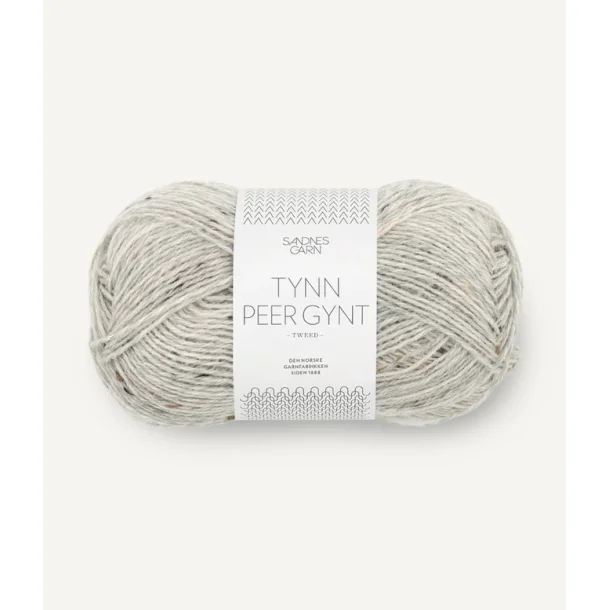 Sandnes - Tynn Peer Gynt Fv. 1034 Lys grmeleret med Natur Tweed