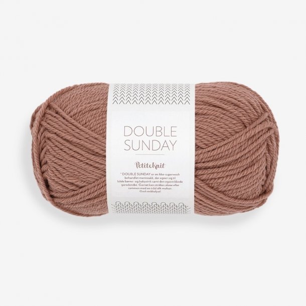 Sandnes - PetiteKnit Double Sunday farve. 3553 Dusty Rouge