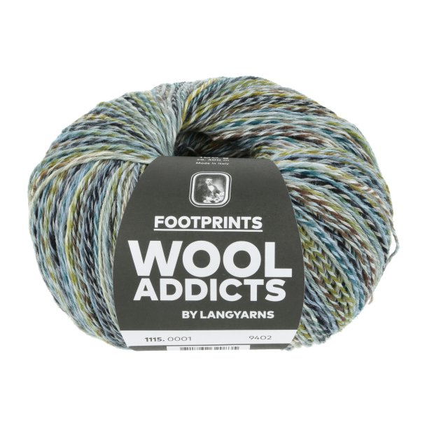 Lang Yarns - Footprints Wool Addict Fv. 01 Bl/Grn Multi