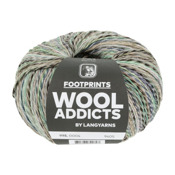 Lang Yarns - Footprints Wool Addict Fv. 04 Turkis/Brun/Bl Multi