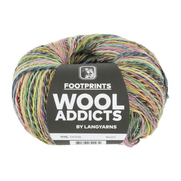 Lang Yarns - Footprints Wool Addict Fv. 06 Grn/Gul/Rose Multi