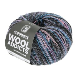 Lang Yarns - Footprints Wool Addict Fv. 09 Sort/Lilla/Petrol Multi