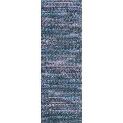Lang Yarns - Footprints Wool Addict Fv. 09 Sort/Lilla/Petrol Multi