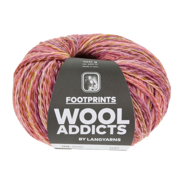 Lang Yarns - Footprints Wool Addict Fv. 10 Gul/Rose Multi