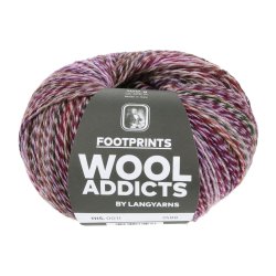 Lang Yarns - Footprints Wool Addict Fv. 11 Lilla/Fuchsia/Brun Multi