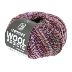 Lang Yarns - Footprints Wool Addict Fv. 11 Lilla/Fuchsia/Brun Multi