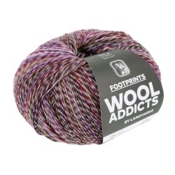 Lang Yarns - Footprints Wool Addict Fv. 11 Lilla/Fuchsia/Brun Multi