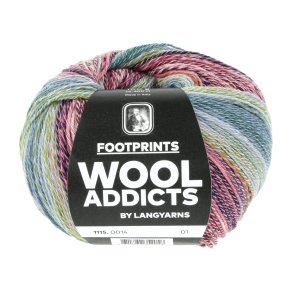 Lang Yarns - Footprints Wool Addict Fv. 14 Bl/Vin/Rose
