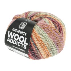 Lang Yarns - Footprints Wool Addict Fv. 15 Orange/Lilla/Grn