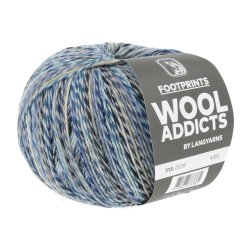Lang Yarns - Footprints Wool Addict Fv. 19 Bl�/Beige/Jeans Multi