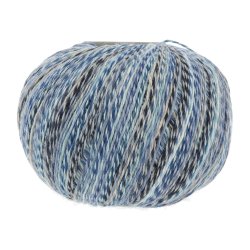 Lang Yarns - Footprints Wool Addict Fv. 19 Bl�/Beige/Jeans Multi