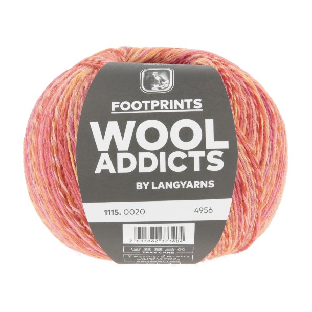 Lang Yarns - Footprints Wool Addict Fv. 20 Orange/Pink/B�r Multi