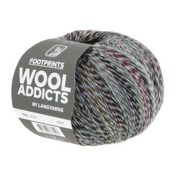 Lang Yarns - Footprints Wool Addict Fv. 21 Bordeaux/Gr�/Lavendel