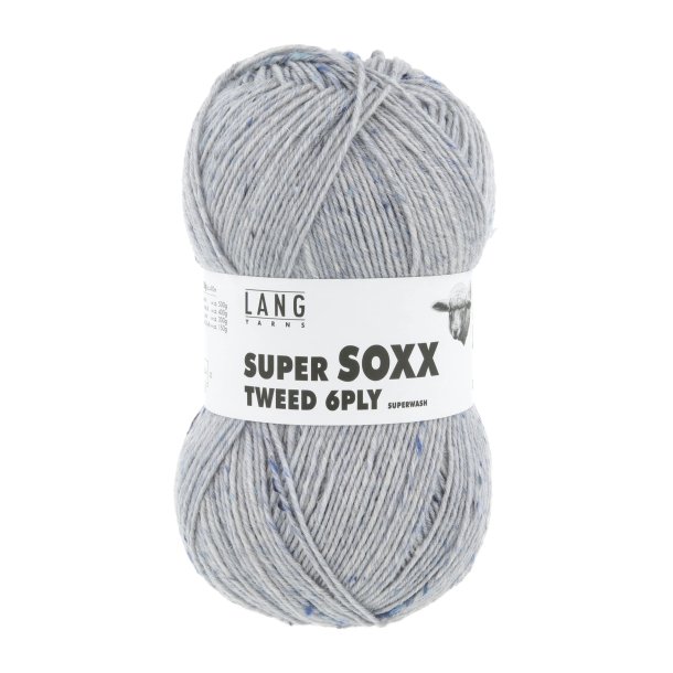 Lang Yarns - Super Soxx Tweed 6 PLY Fv. 33 Lys Jeans