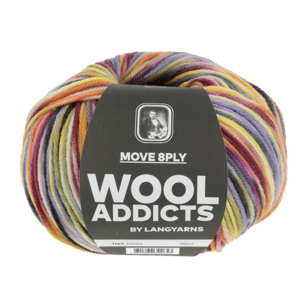 Lang Yarns - Move 8PLY Fv. 02 Lilla/Rd/Gul