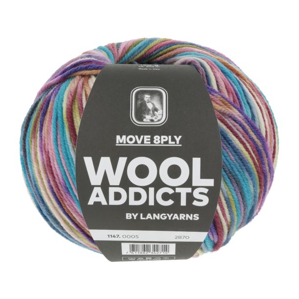 Lang Yarns - Move 8PLY Fv. 05 Lilla/Turkis/Natur