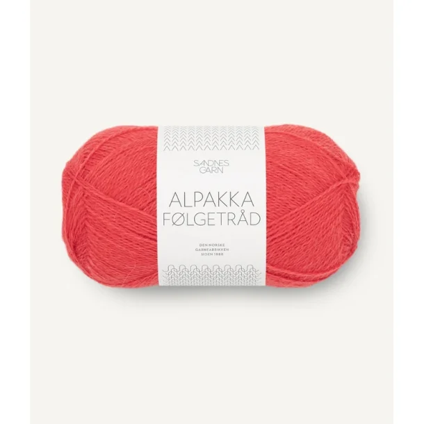 Sandnes - Alpakka Flgetrd Farve 4008 Poppy