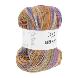 Lang Yarns - Eternity Fv. 03 Orange/Oliven/Periwinkle Multi