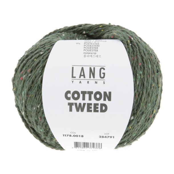 Lang Yarns - Cotton Tweed Fv. 18 M�rk Gr�n