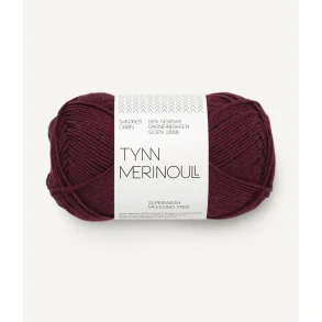 Sandnes - Tynn Merinoull Fv. 4372 Dyb Burgunder.