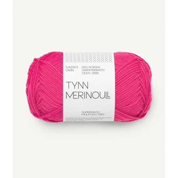Sandnes - Tynn Merinoull Fv. 4518 Hot Pink
