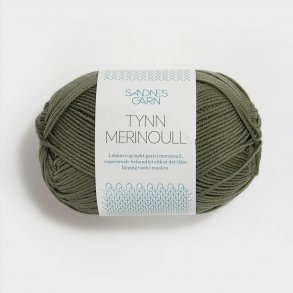 Sandnes - Tynn Merinoull Farve 9551 Stvet Mosegrn.