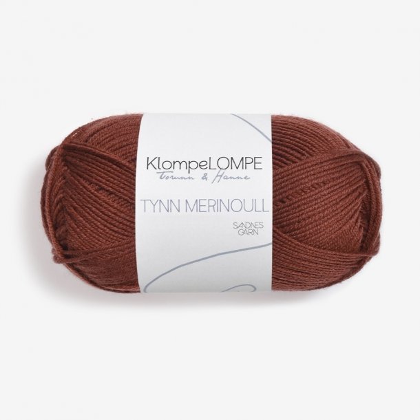 KlompeLOMPE - Tynn Merinould Farve 3355 Rust