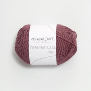 KlompeLOMPE - Tynn Merinoull Fv. 4344 Mrk Pudder Rosa