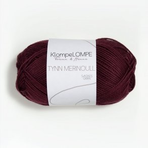 KlompeLOMPE - Tynn Merinoull Farve 4554 Mrk Rustrosa