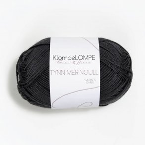 KlompeLOMPE - Tynn Merinoull Farve 5885 Dmpet Sort.