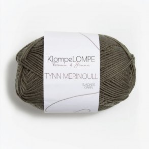 KlompeLOMPE - Tynn Merinoull Farve. 9851 Lys Stvet Oliven