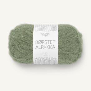 Sandnes - Brstet Alpakka Farve 9062 Oliven Grn  