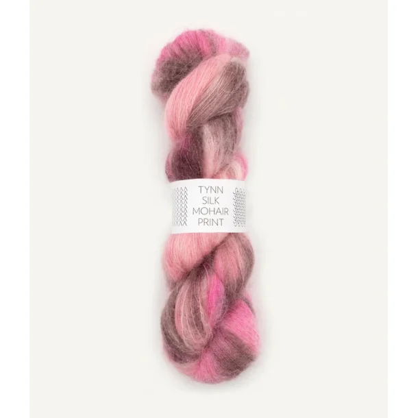 Sandnes - Tynn Silk Mohair Print Fv. 4700 Pink Berries