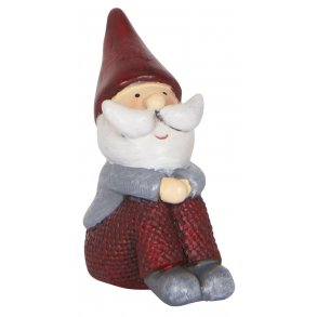 Julemand 1 stk siddende med r�d hue. - Ib Laursen - SPAR 50%