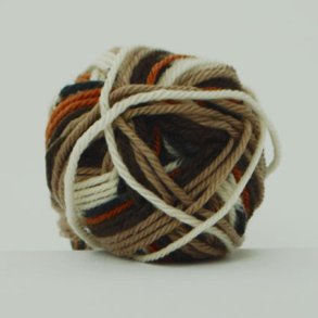 Hjertegarn- Ragg Strmpegarn Fv. 1267 Brun/Hvid/Rust Multi