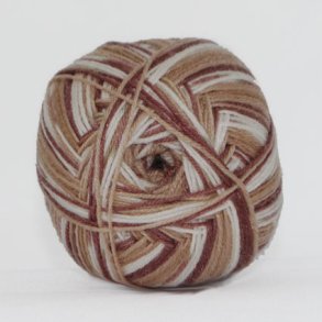 Hjertegarn - Aloe Sockwool Fv. 35 Brun/Natur/Blomme Multi