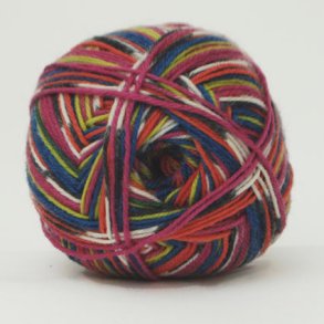 Hjertegarn - Aloe Sockwool Fv. 1273 Anis/Bl/Natur/Cerise Multi