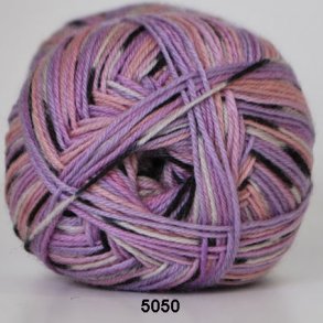 Hjertegarn - Aloe Sockwool Fv. 5050 Lilla/Lyserd