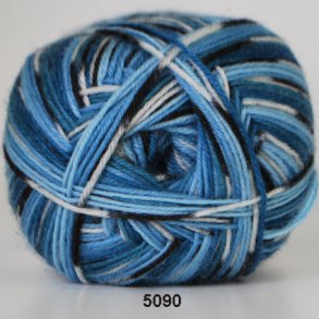 Hjertegarn - Aloe Sockwool Fv. 5090 Bl/Natur/Sort