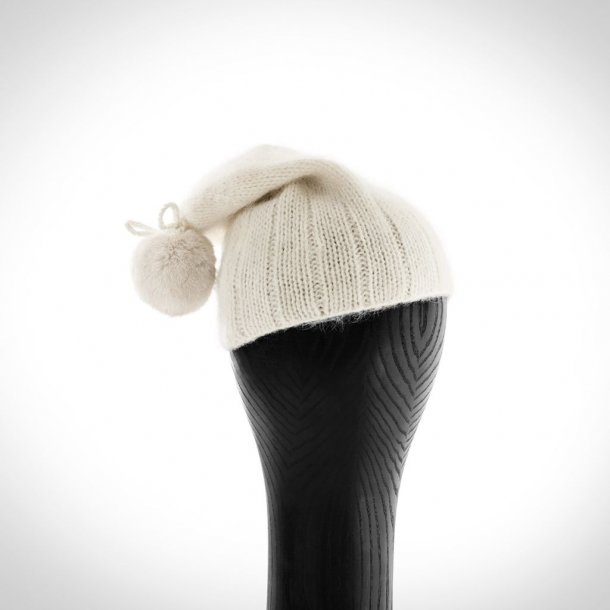OH ! Angora Hat pearl m/ Mink kvast - By Kopenhagen Fur