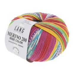 Lang Yarns - Merino 200 B�b� Color Farve 313 Gul/Lys Gr�n/R�d