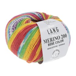 Lang Yarns - Merino 200 B�b� Color Farve 313 Gul/Lys Gr�n/R�d