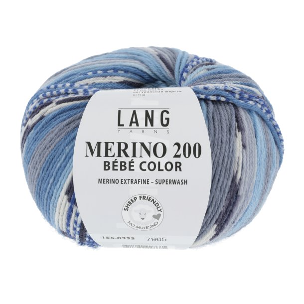 Lang Yarns - Merino 200 Bb Color Fv. 333 Jeans/Gr